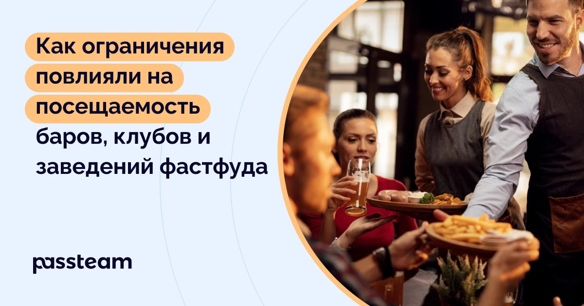 Как ограничения повлияли на посещаемость баров, клубов и заведений фастфуда